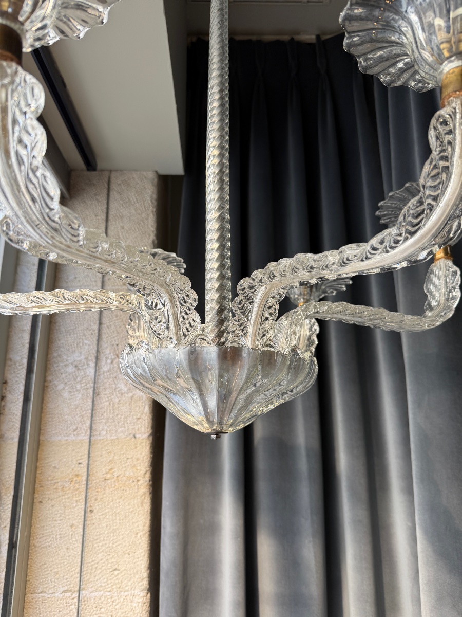 Murano 6-light Chandelier Circa 1950-photo-3