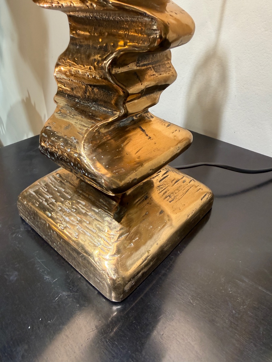 Bronze Lamp Circa 1970-photo-2