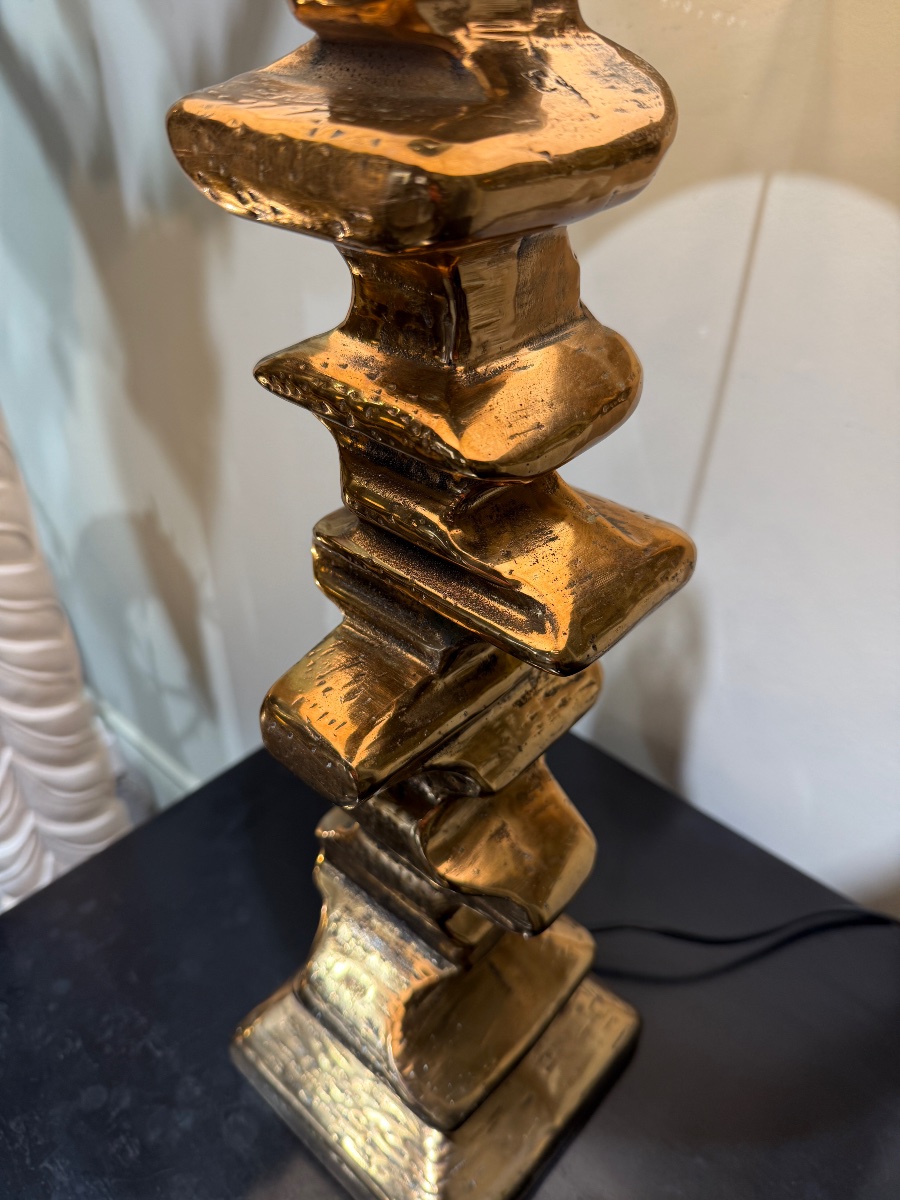 Bronze Lamp Circa 1970-photo-3