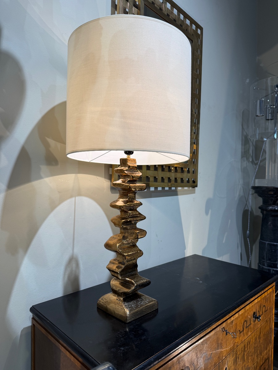 Bronze Lamp Circa 1970-photo-4