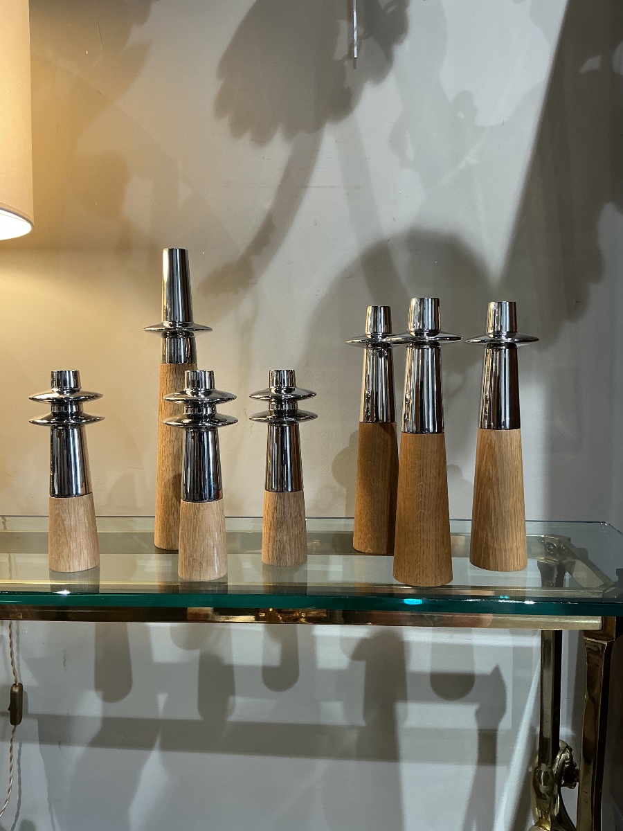 Collection de 7 bougeoirs Georg Jensen Denmark 