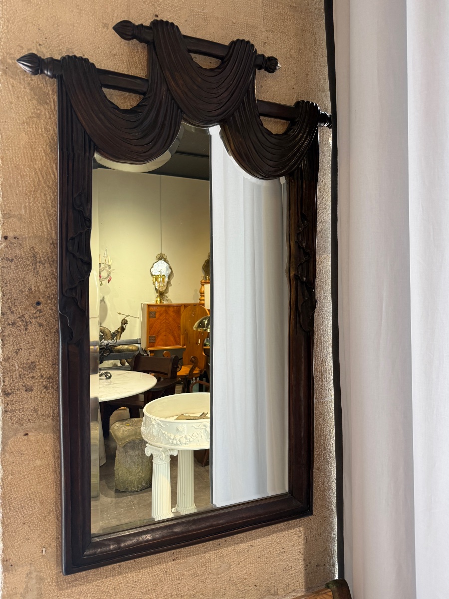 Carved Wooden Mirror, Circa 1970
