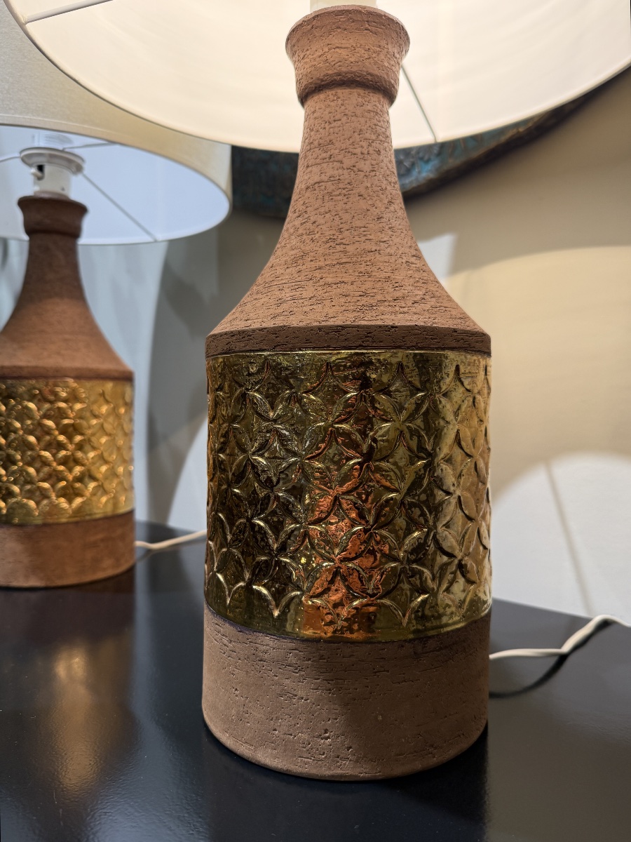 Pair Of Bitossi Ceramic Lamps, Italy, 1970-photo-4