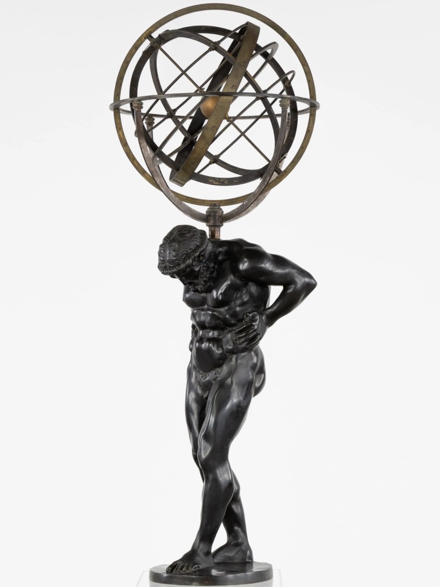  Sculpture en bronze d Atlas 20eme 