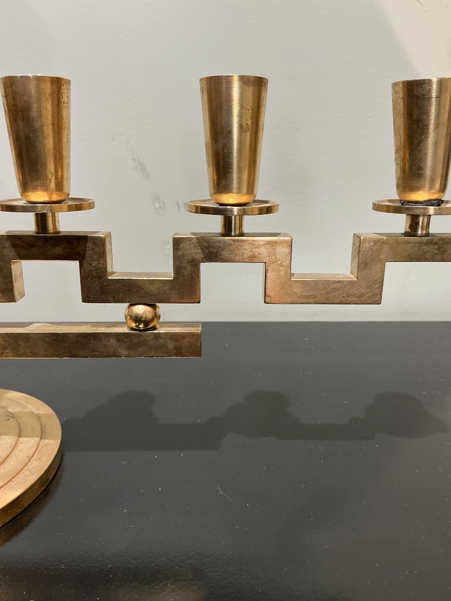 Lars Holmstrom Brass Candleholder, Suede, 1940-photo-4