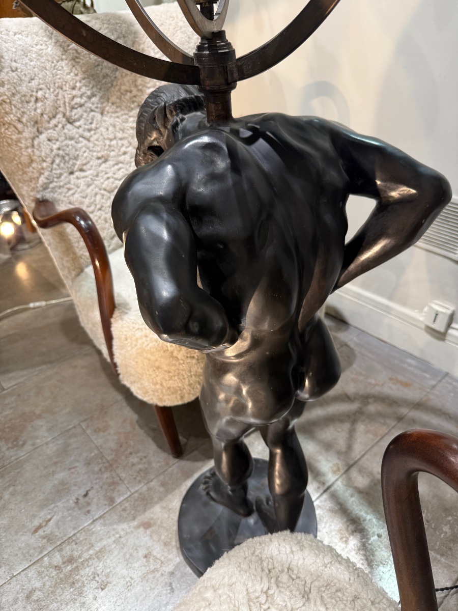 20th-century Bronze Sculpture Of Atlas -photo-1