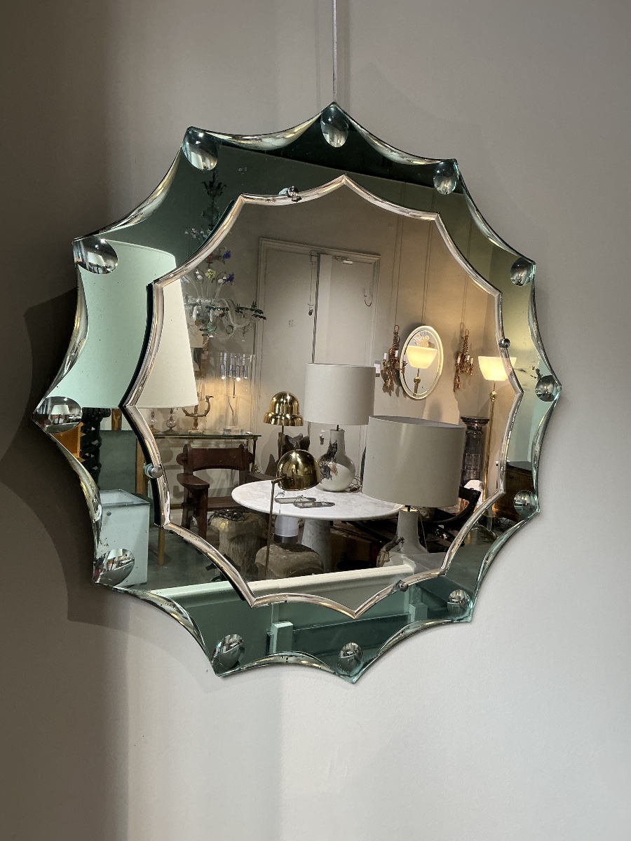 Miroir Italian 1970 par Cristal Art 