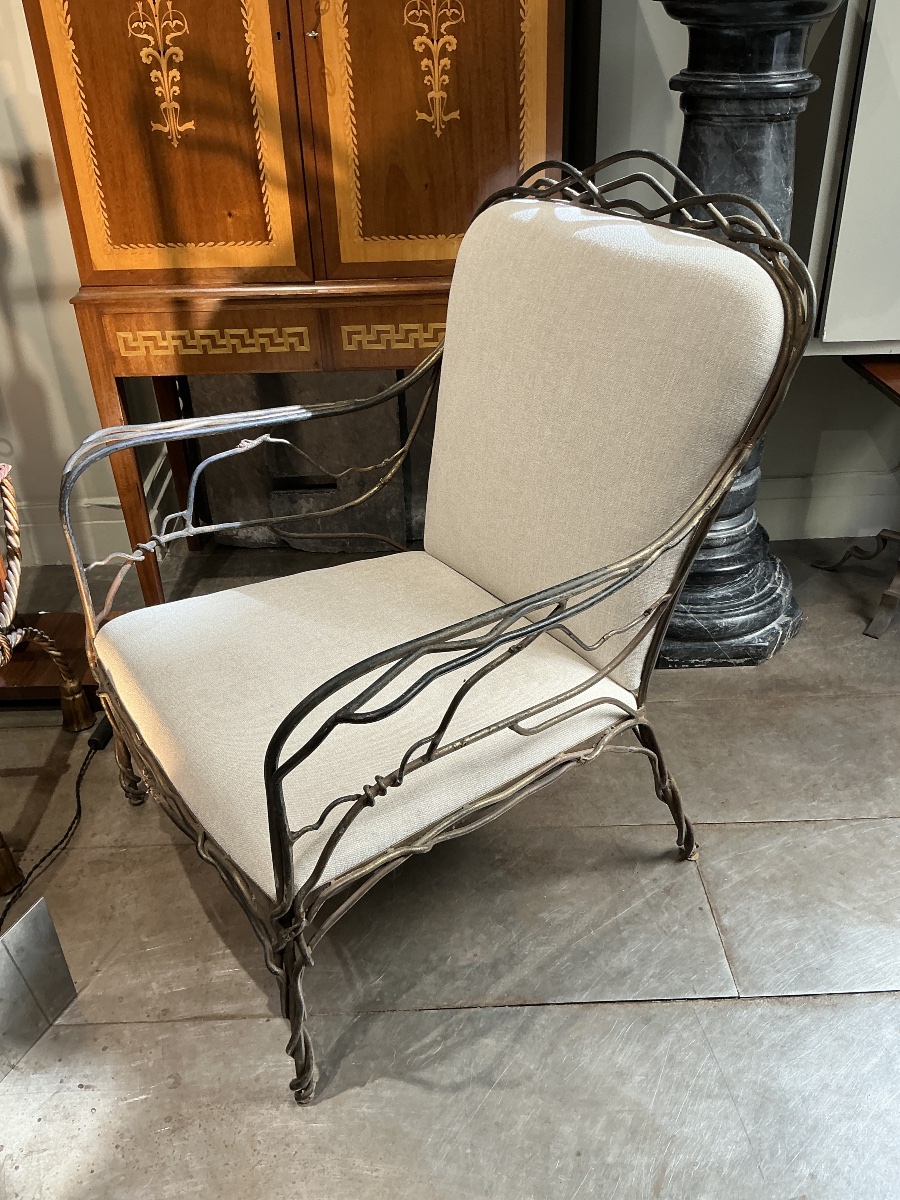 Fauteuil en fer forge circa 1970