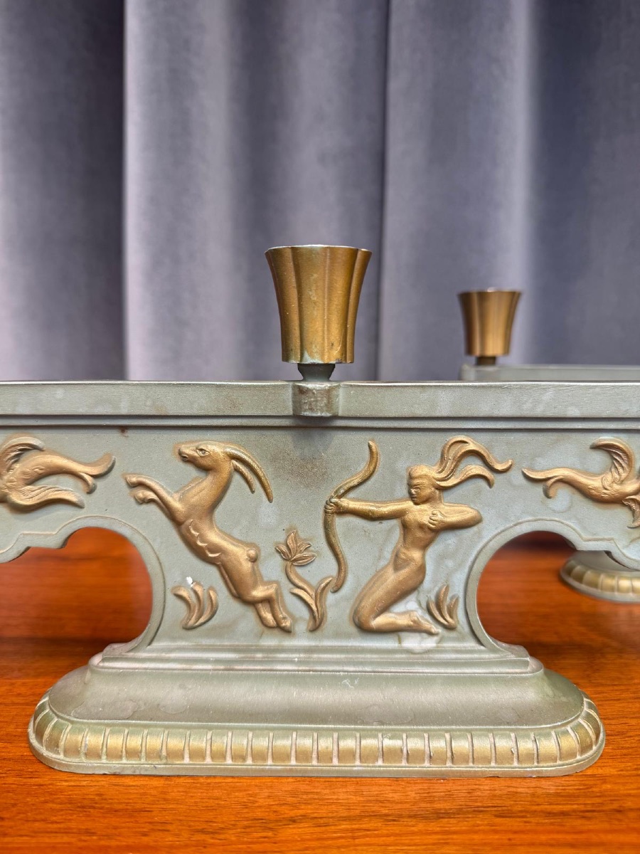 Pair Of Swedish Candlesticks, Circa 1940-photo-2