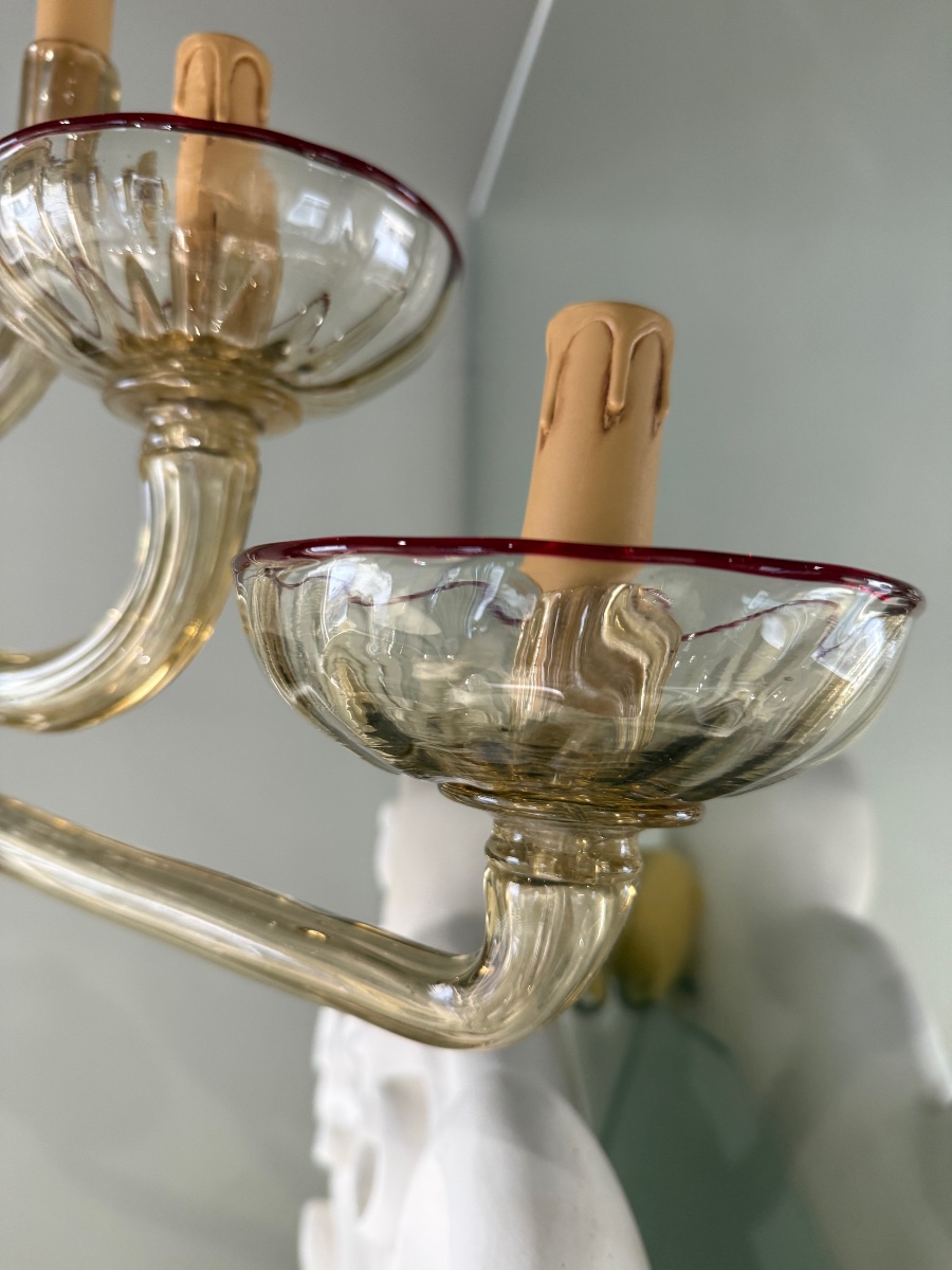 Mvm Cappelin Murano Candlestick, Circa 1930-photo-4