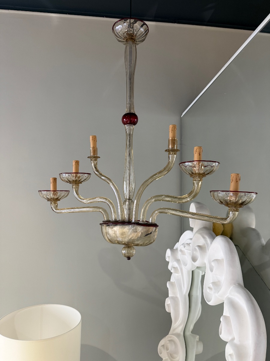 Mvm Cappelin Murano Candlestick, Circa 1930
