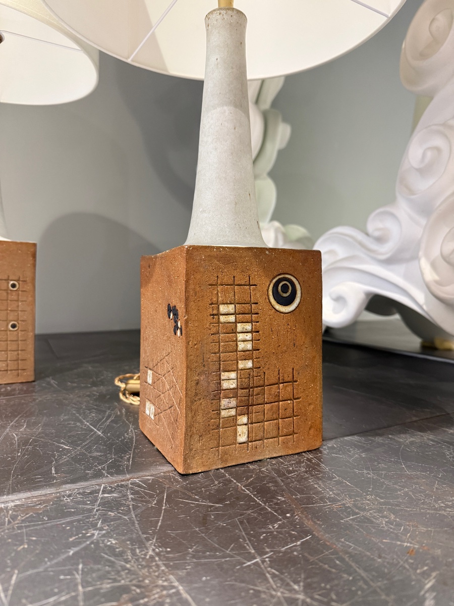 Pair Of Ceramic Lamps By Axella, Denmark, 1970-photo-4