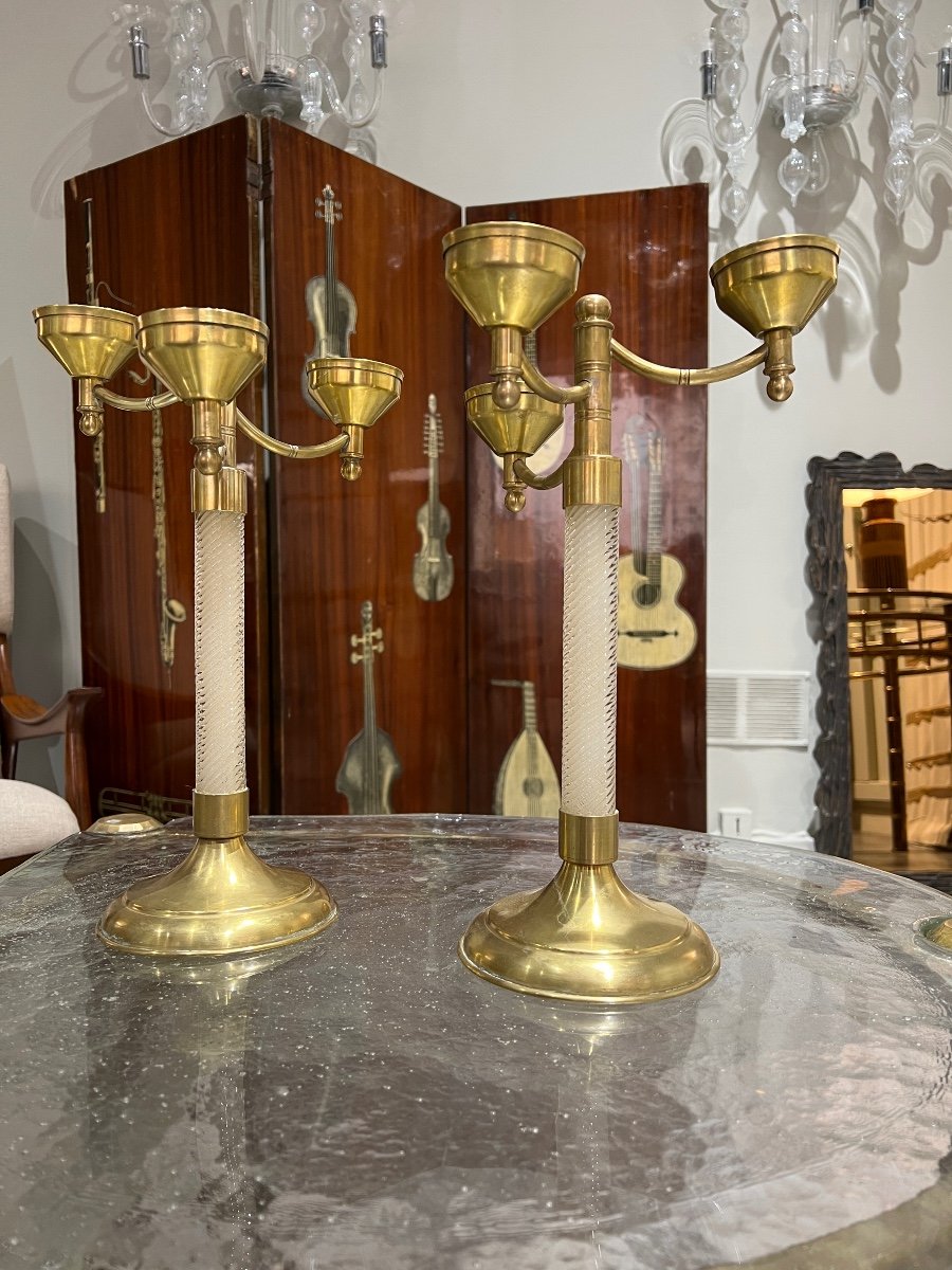 Pair Of Candlesticks Tommaso Barbi Italy 1970