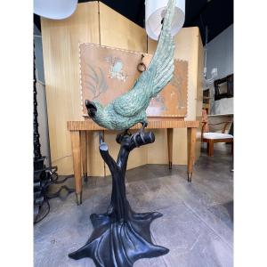 Grand perroquet en bronze circa 1970