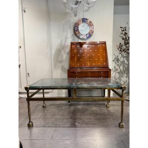 Bronze And Molded Glass Coffee Table Germany 1988