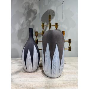 2 vases Anna Lisa Thomson Suede 1970
