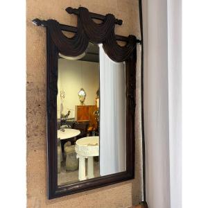 Carved Wooden Mirror, Circa 1970