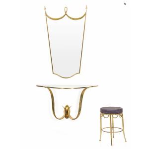 Console miroir et tabouret par Gio Ponti Italie 1930