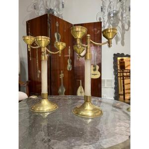 Pair Of Candlesticks Tommaso Barbi Italy 1970