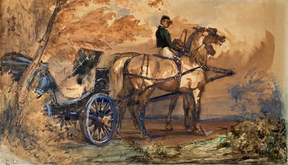 Eugène Lami, L’ombrelle oubliée, vers 1835 