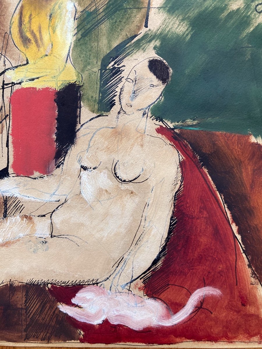 Charles Dufresne, À La Guadeloupe, Huile Sur Papier-photo-1