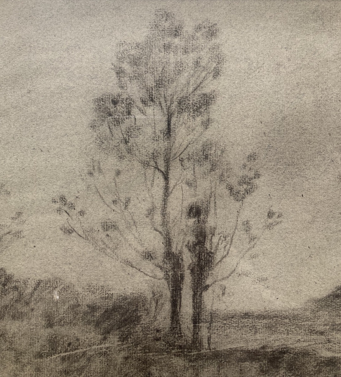 Henri Joseph Harpignie, Paysage, fusain -photo-4