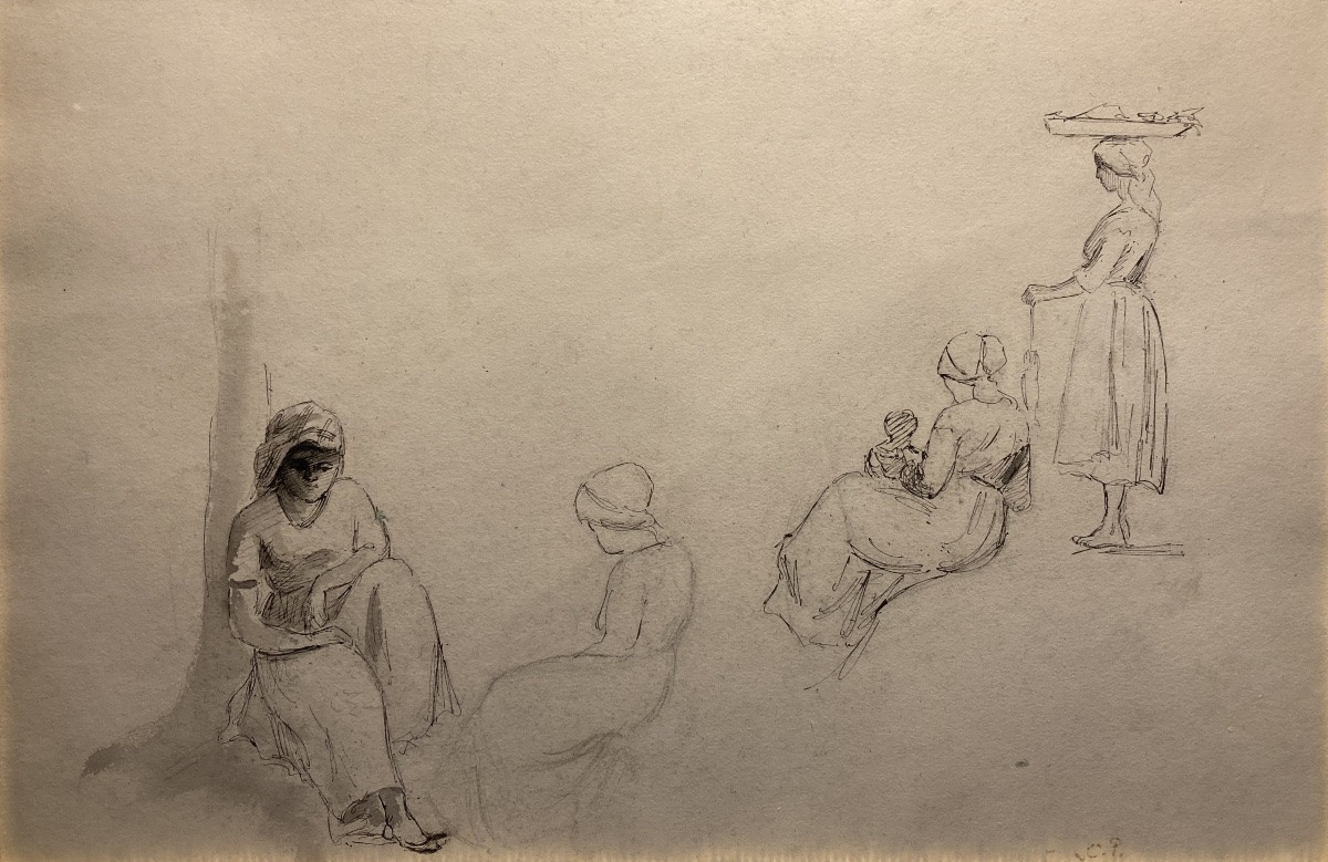 Camille Pissarro, Études de paysannes au Venezuela, circa 1852-photo-2