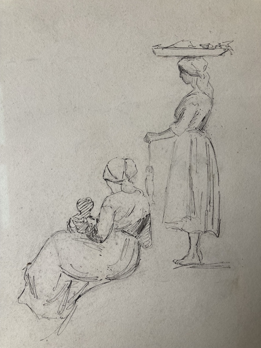 Camille Pissarro, Études de paysannes au Venezuela, circa 1852-photo-1