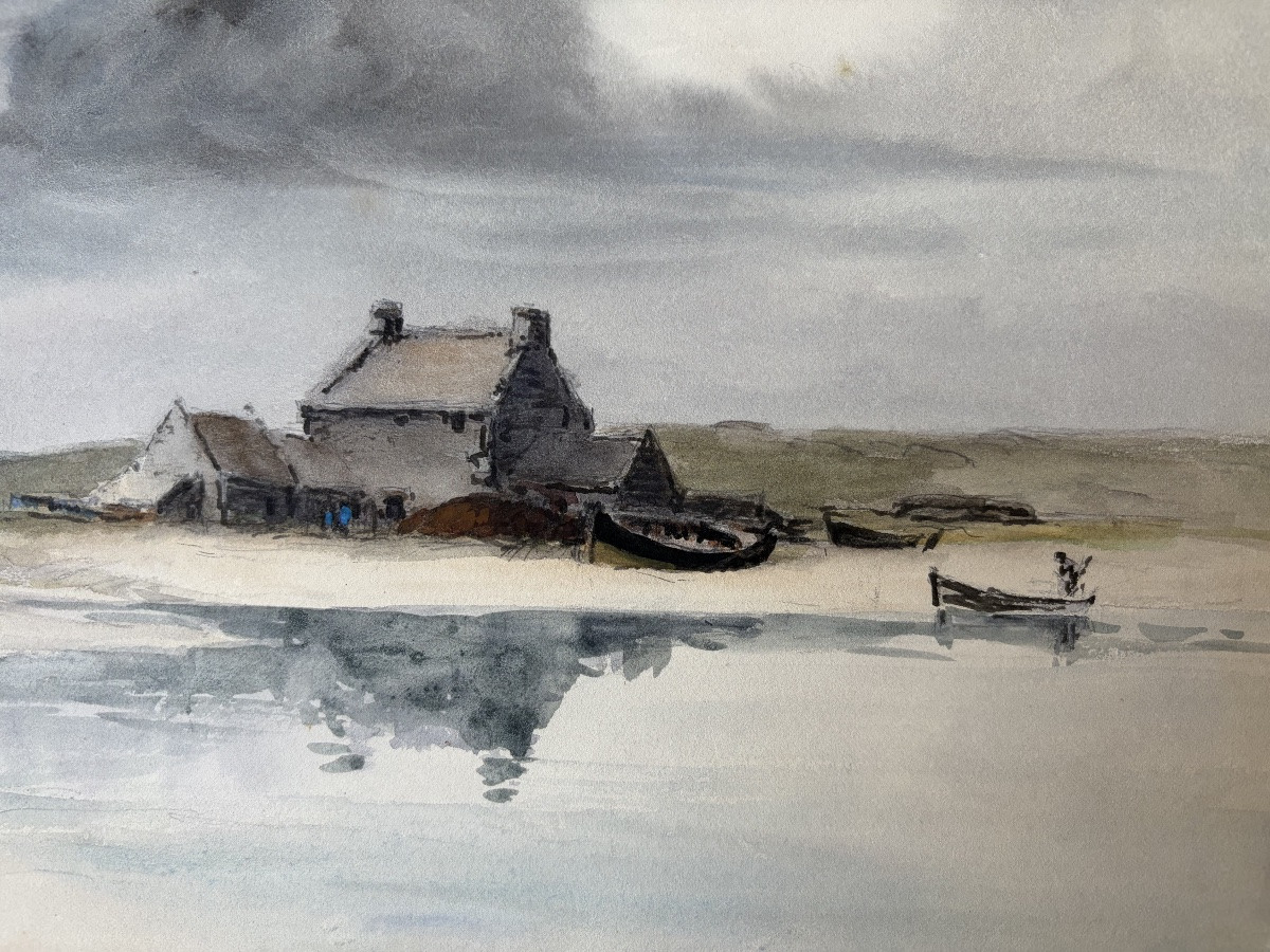 Joseph-marie Le Tournier, Lampaul, Finistère, Watercolor-photo-2