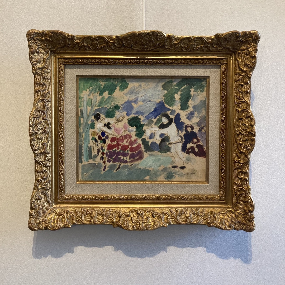 Charles Dufresne, Carnaval, vers 1910, huile sur papier-photo-2