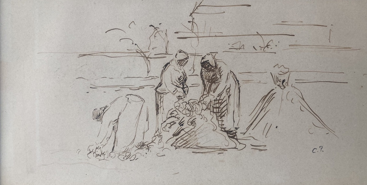 Camille Pissarro, Three Women Harvesting, Circa 1874