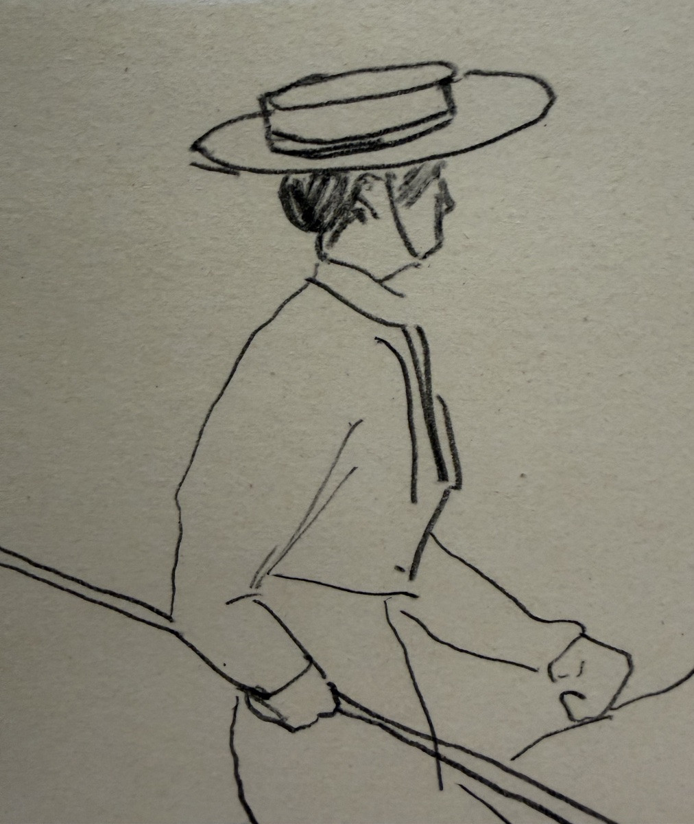 La Boulaye, Cavalier andalous, crayon sur papier-photo-2