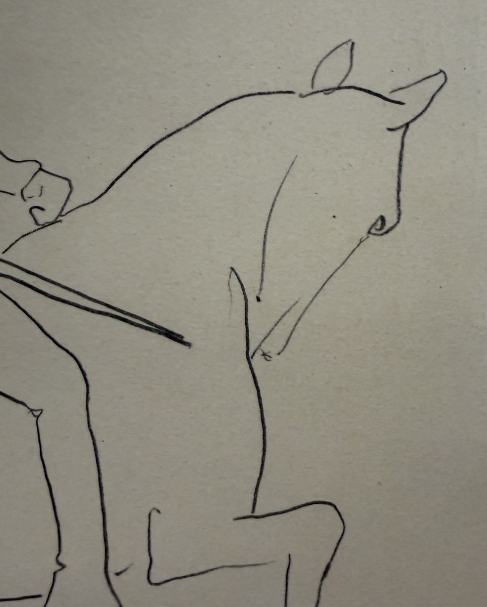 La Boulaye, Cavalier andalous, crayon sur papier-photo-3