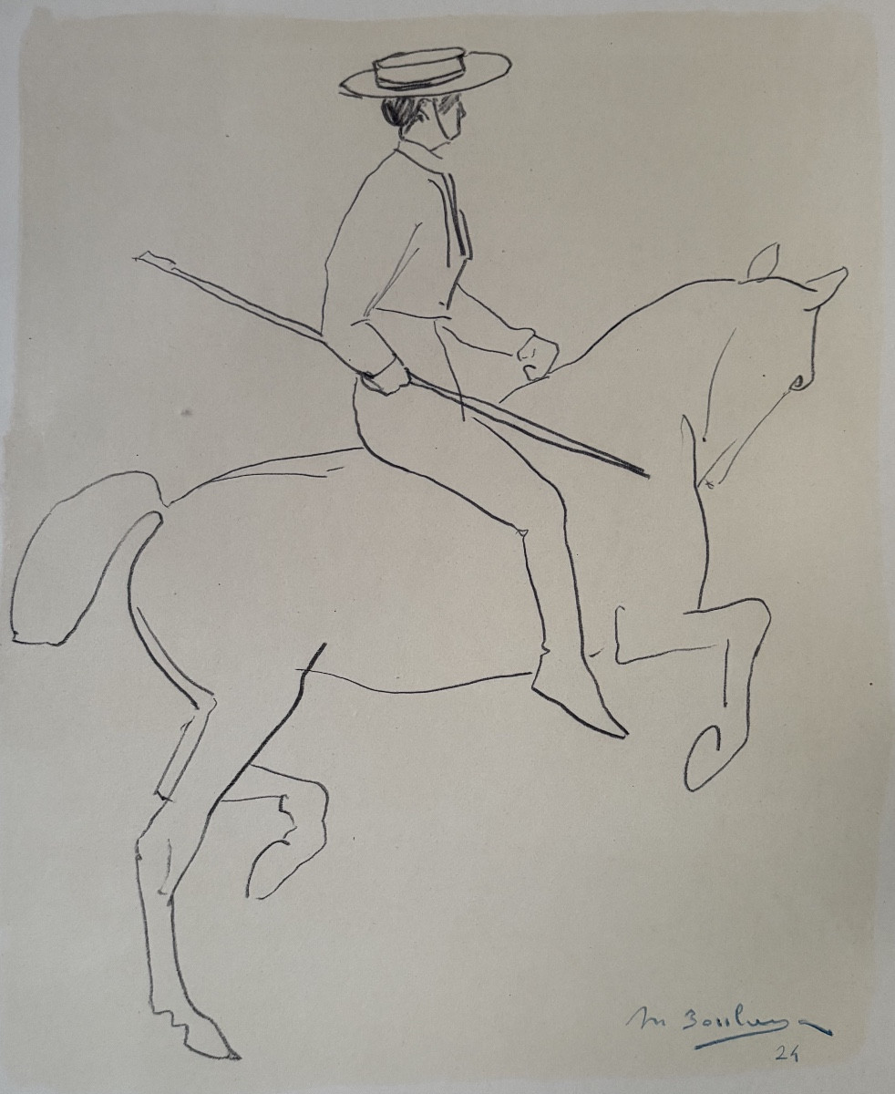 La Boulaye, Cavalier andalous, crayon sur papier
