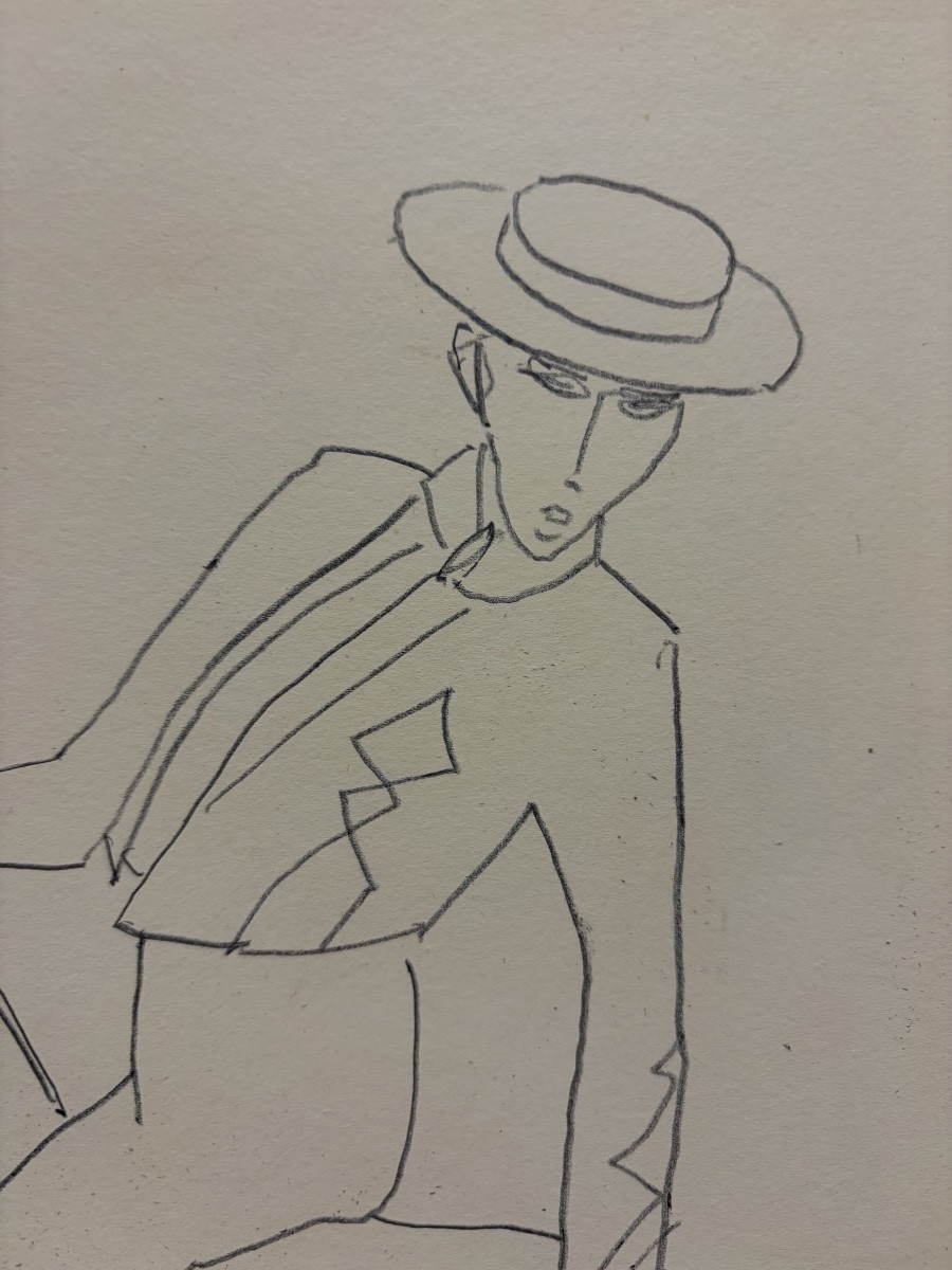 La Boulaye, Cavalier andalous, crayon sur papier-photo-2