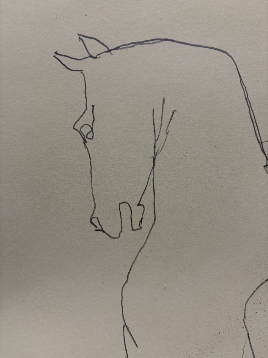 La Boulaye, Cavalier andalous, crayon sur papier-photo-3