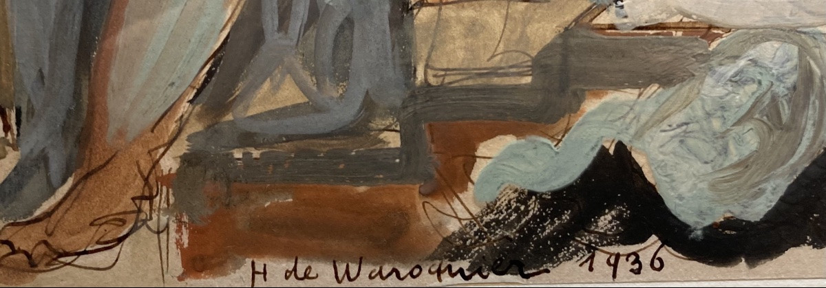 Waroquier, Etude pour La Tragédie Antique, fresque du Théâtre de Chaillot, 193-photo-2