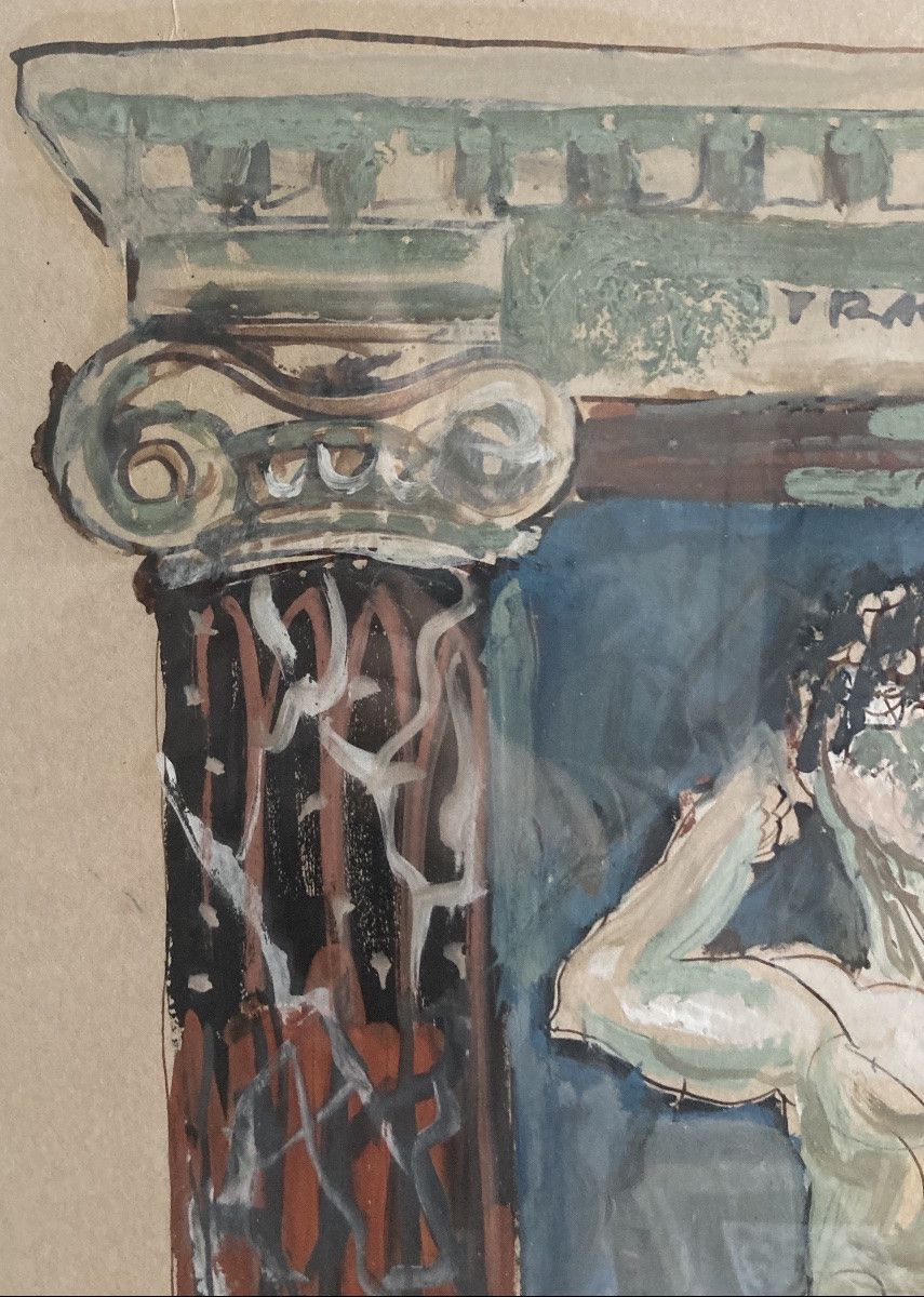 Waroquier, Etude pour La Tragédie Antique, fresque du Théâtre de Chaillot, 193-photo-4