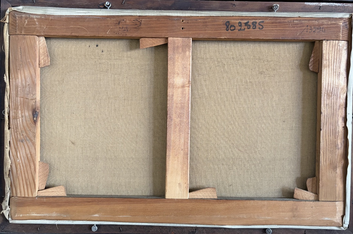 Edmond Ceria, Shrimps And Loaf Of Bread, Oil On Canvas-photo-2