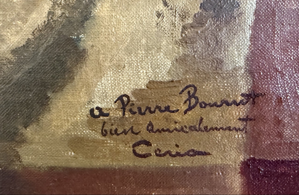 Edmond Ceria, Shrimps And Loaf Of Bread, Oil On Canvas-photo-3