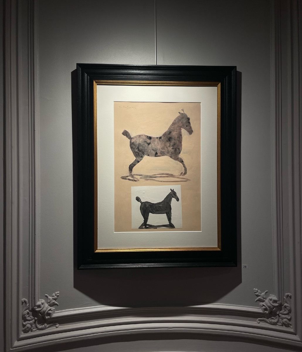La Boulaye, Horses, Oil And Collage On Paper