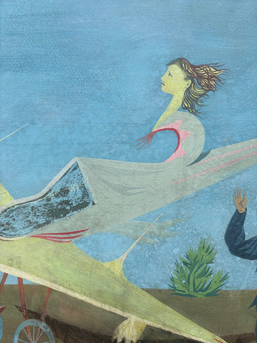 Lucien Coutaud, l'Aéroplane, 1937, Gouache-photo-4