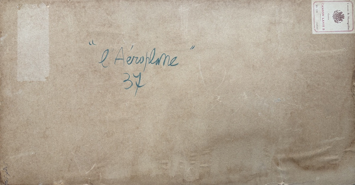 Lucien Coutaud, l'Aéroplane, 1937, Gouache-photo-1