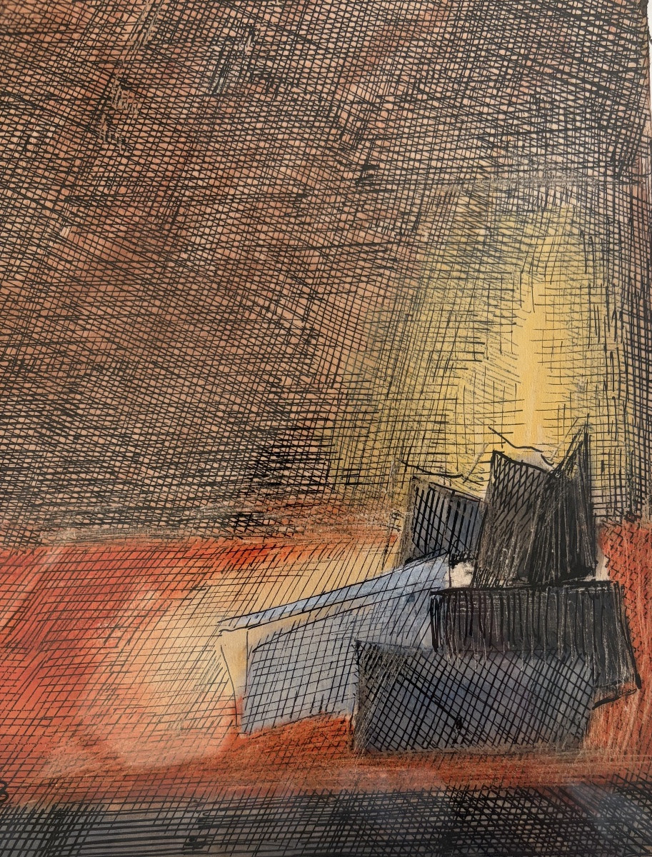 Bertholle, Les Livres, 1983, Watercolour And Ink-photo-2