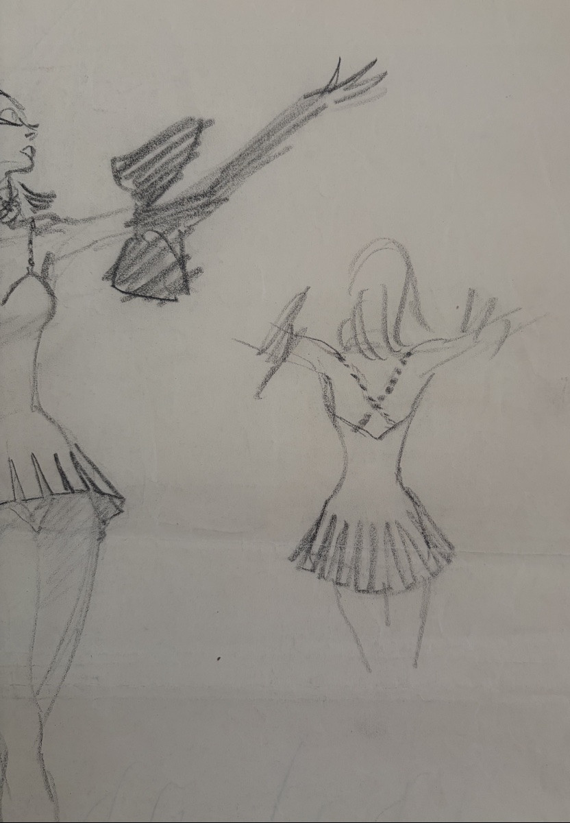 Gruau, Maquette de costume pour Ciné Bijou - Broadway Girl, 1953-photo-3