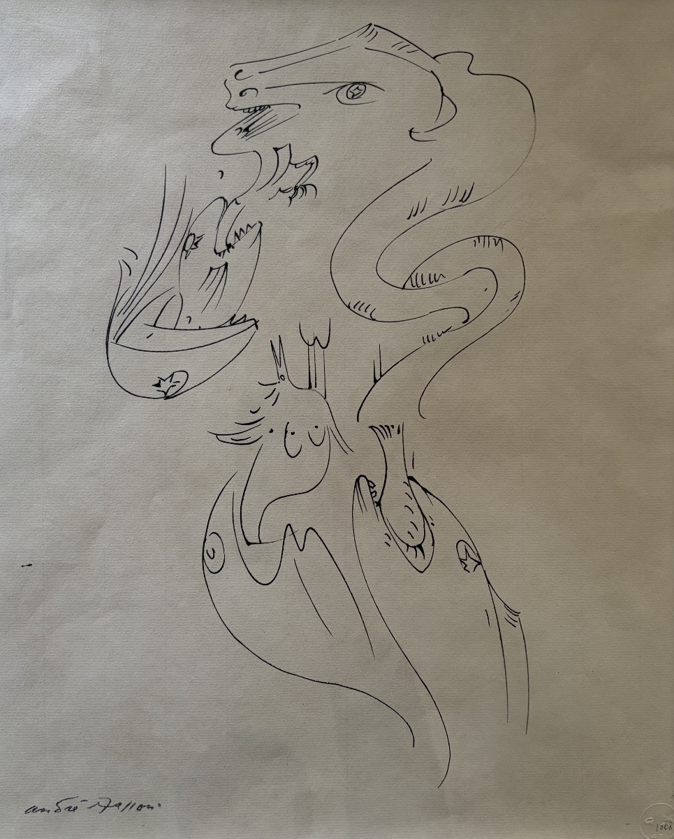 André Masson, Cheval attaqué par des poissons, 1929