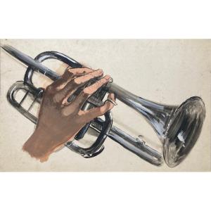 Burkhalter, Trumpet, Gouache