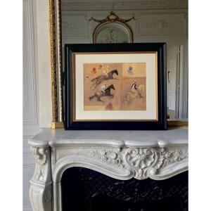 La Boulaye, Jockeys, Huile Sur Papier