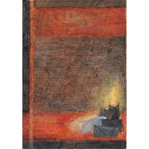 Bertholle, Les Livres, 1983, Watercolour And Ink