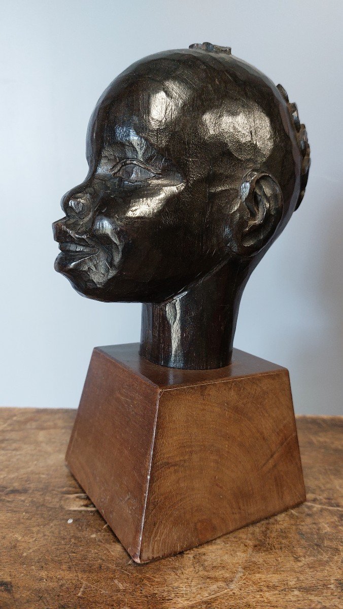 Roger Favin (1904-1990)  "tête Africaniste"-photo-3